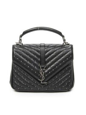 Saint Laurent Medium College Bag Black Matelasse Chez Blanc Leather